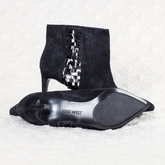 NWOT Nine West Suede and sequin booties - 10M - Picture 2 of 6
